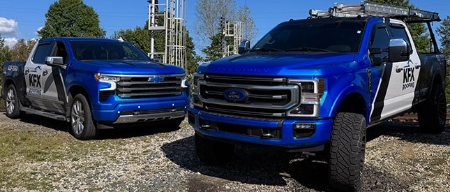 Columbus Roof Repair KFX Roofing Trucks