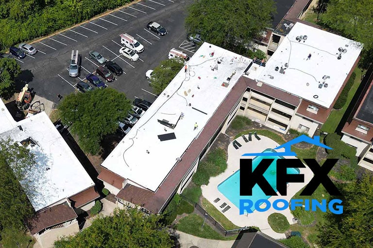 TPO commercial roofing installation Central Ohio - flat roof membrane system
