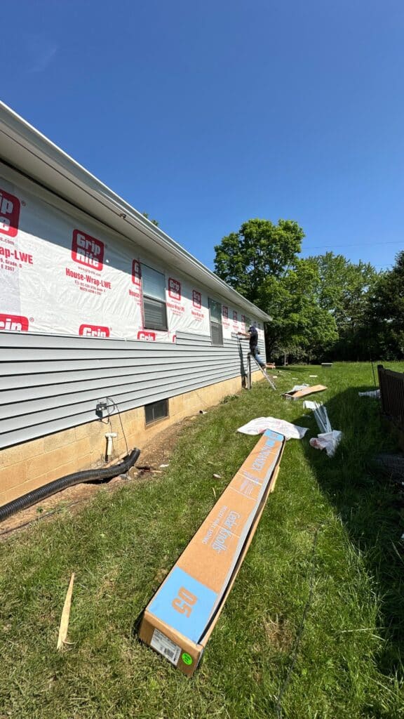 Roof replacement progress photo