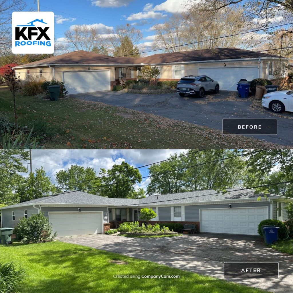 Before and after roof replacement