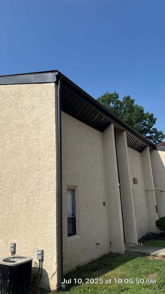Completed gutter installation in Columbus, Ohio by KFX Roofing