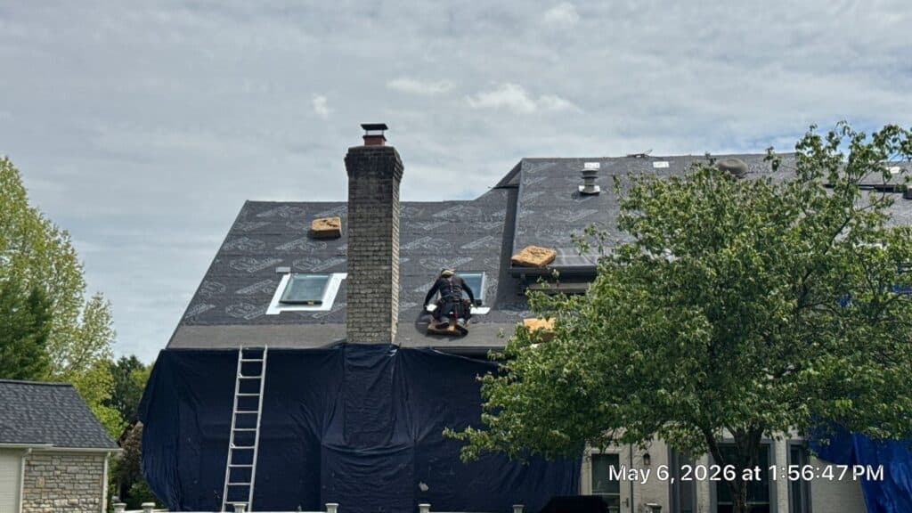 Completed roofing replacement in Westerville, OH