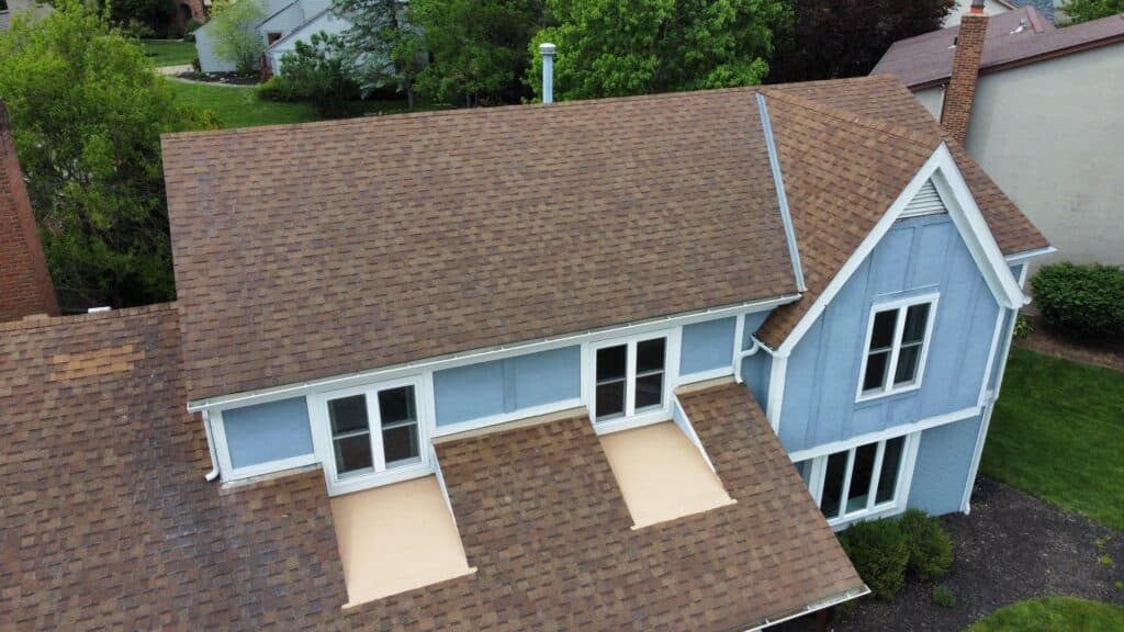 Completed steep slope roofing replacement in Dublin, OH