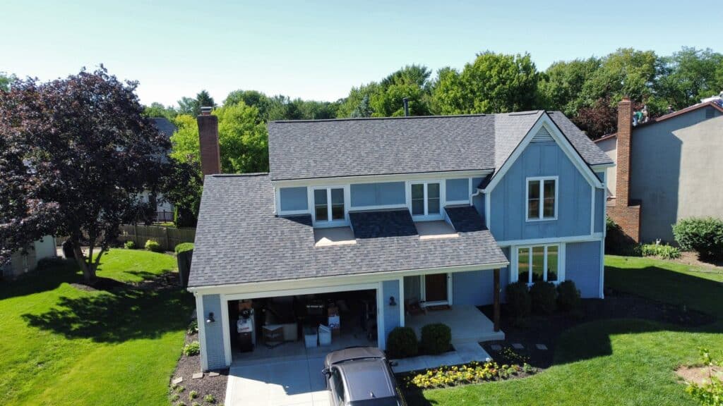Completed steep slope roofing replacement in Dublin, OH