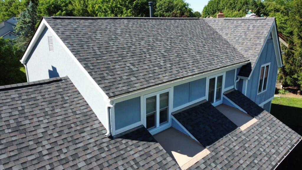 Completed steep slope roofing replacement in Dublin, OH