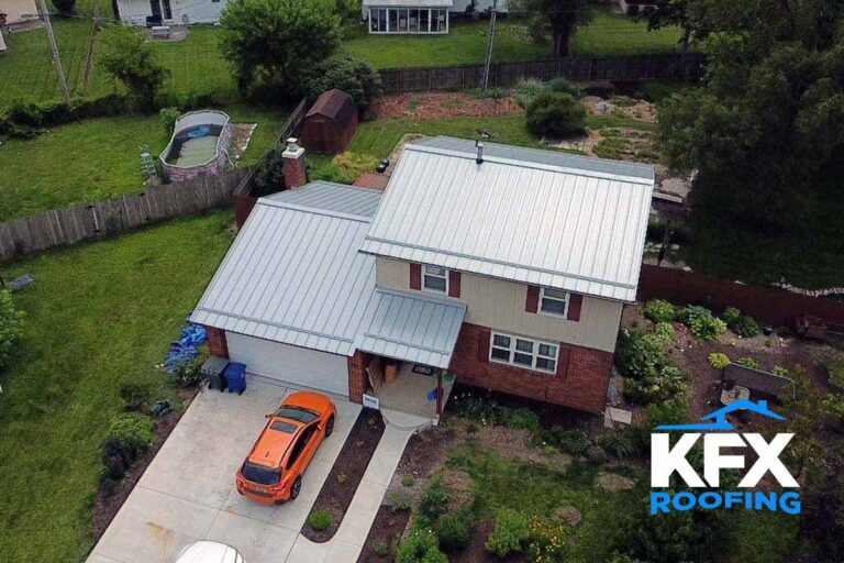 Some final drone aerial shots of a completed standing seam metal roof installation for one of our residential customers