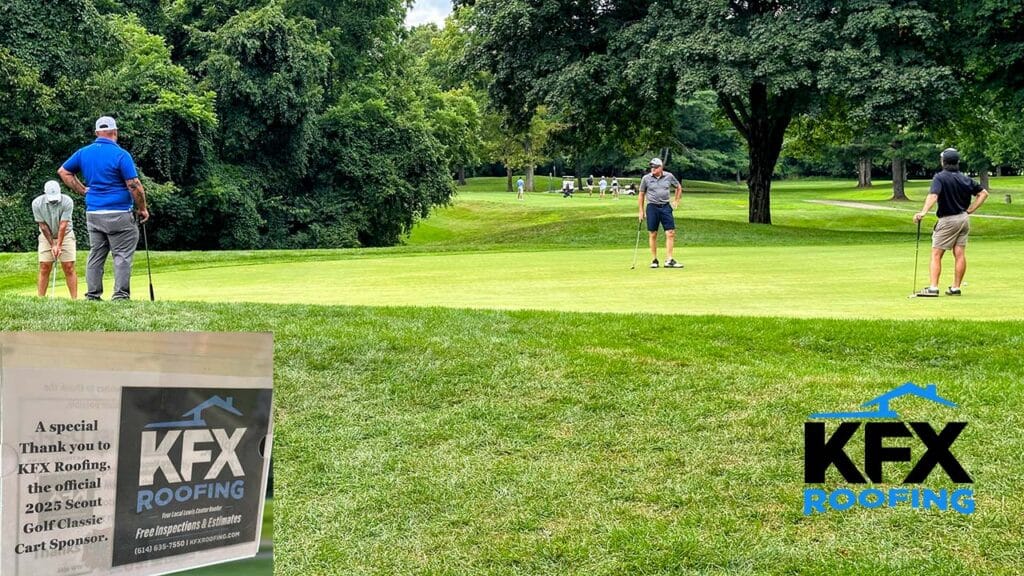 2025 Scout Golf Classic Cart Sponsor KFX Roofing Golf Outing